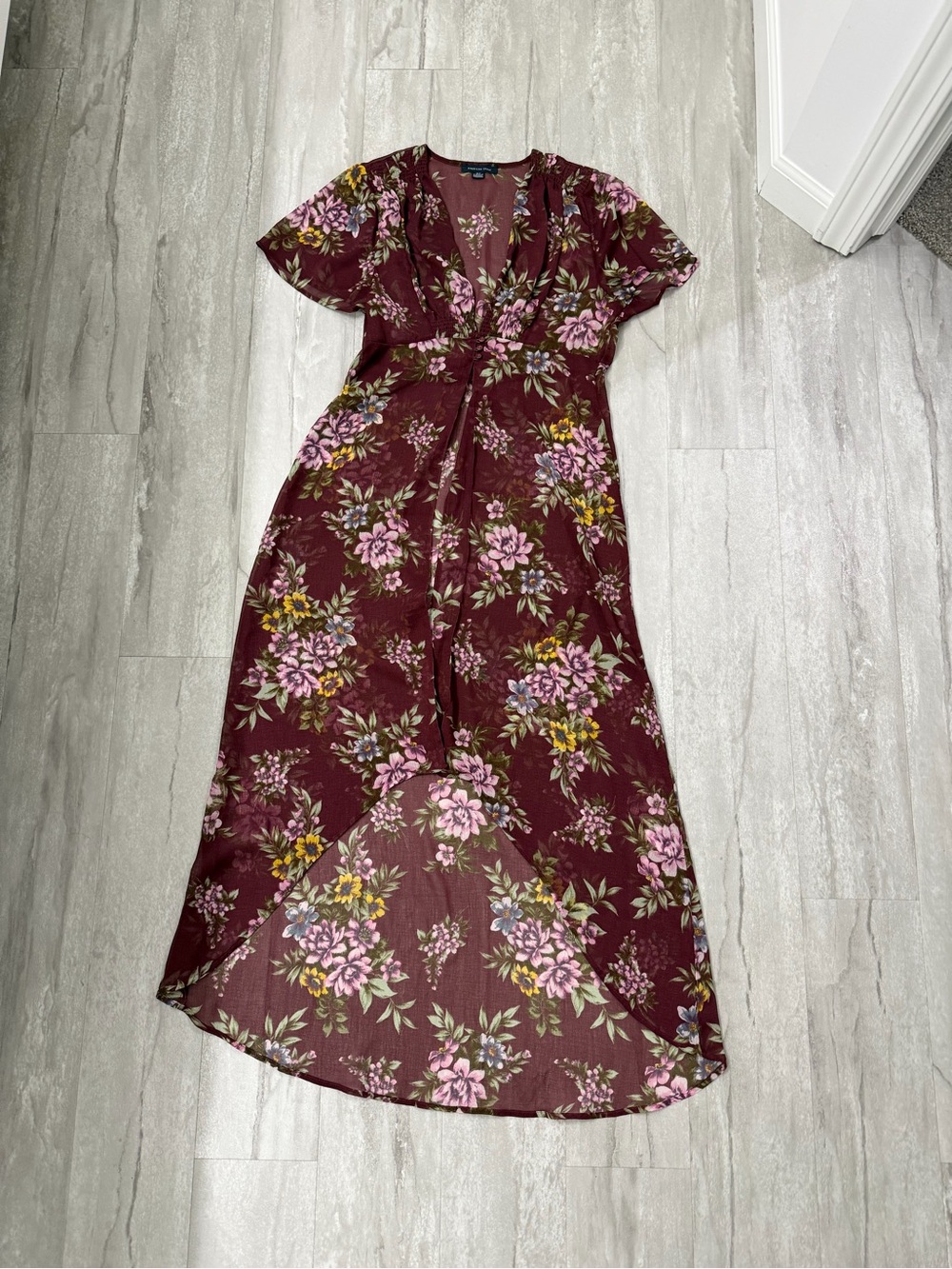 Floral Burgundy Maxi kimono